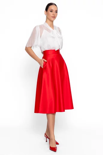 Fustă Caramel elegantă roșie F3604
