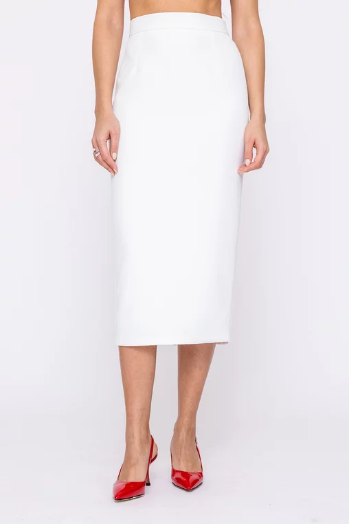 Fustă Caramel midi stofă ivory F3601 thumbnail picture - 