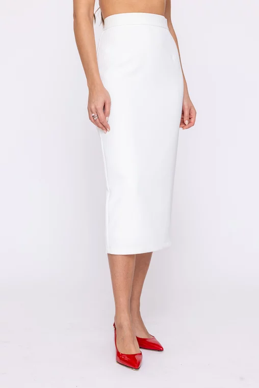 Fustă Caramel midi stofă ivory F3601 thumbnail picture - 