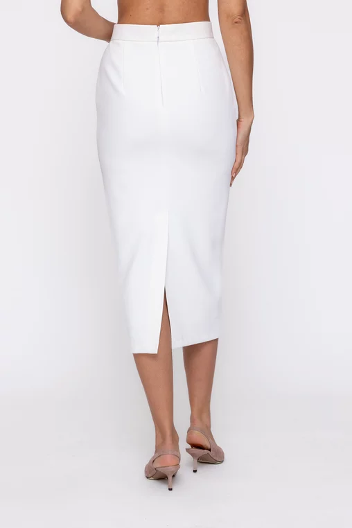 Fustă Caramel midi stofă ivory F3601 thumbnail picture - 