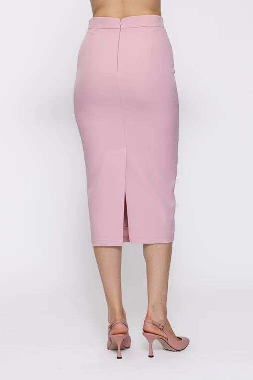 Fustă Caramel midi stofă roz F3601 thumbnail picture - 