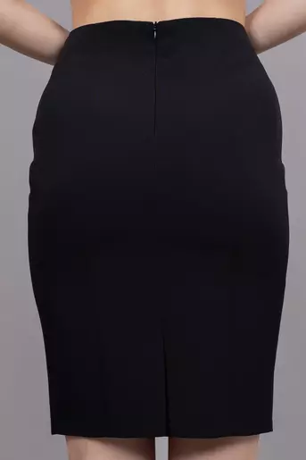 Fusta conica din stofa neagra F3303