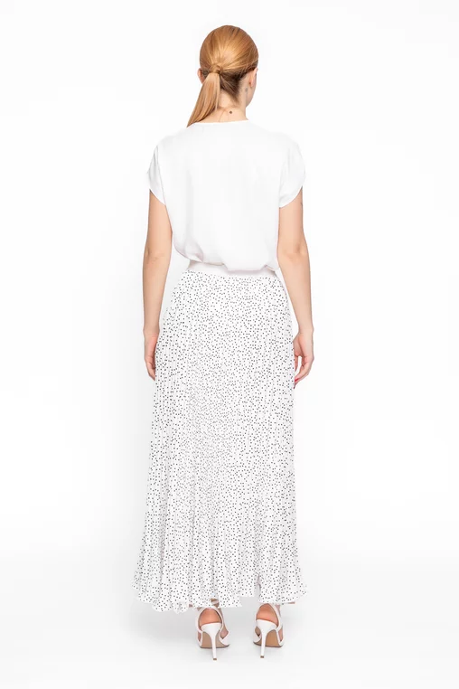 Fustă maxi plisată ivory FSUN60301 thumbnail picture - 