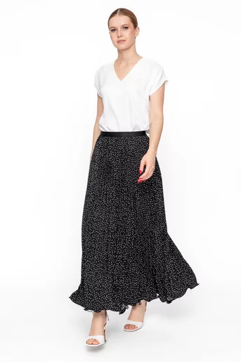 Fustă maxi plisată neagră FSUN60301
