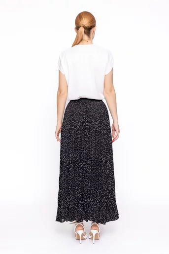 Fustă maxi plisată neagră FSUN60301