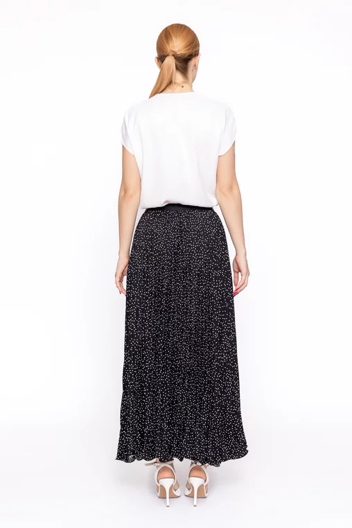 Fustă maxi plisată neagră FSUN60301 thumbnail picture - 