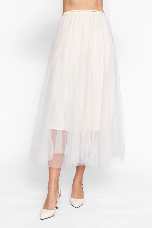 Fustă midi din tulle crem FDP60202 thumbnail picture - 