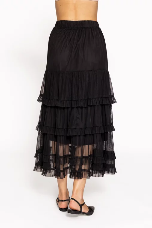 Fustă midi din tulle cu volane FLM60802 thumbnail picture - 