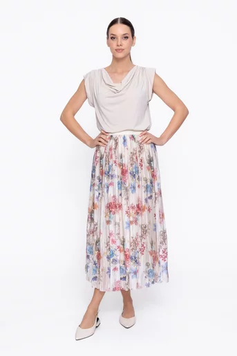 Fustă midi imprimeu floral multicolor FVI60301