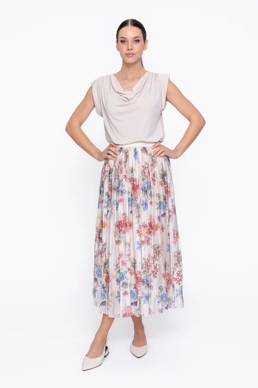 Fustă midi imprimeu floral multicolor FVI60301 thumbnail picture - 