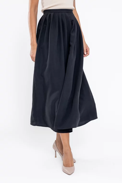 Fustă midi în pliuri neagră FKC0501 thumbnail picture - 