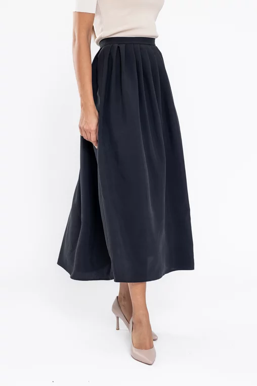 Fustă midi în pliuri neagră FKC0501 thumbnail picture - 