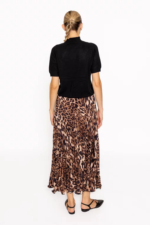 Fustă midi plisată animal print FLM60802 thumbnail picture - 
