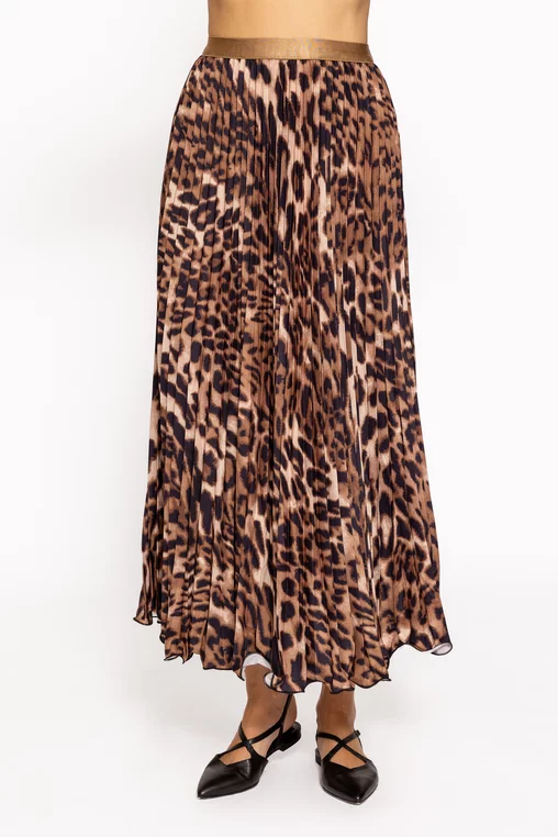 Fustă midi plisată animal print FLM60802 thumbnail picture - 
