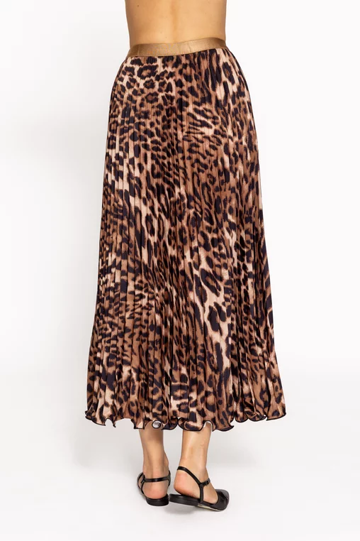 Fustă midi plisată animal print FLM60802 thumbnail picture - 
