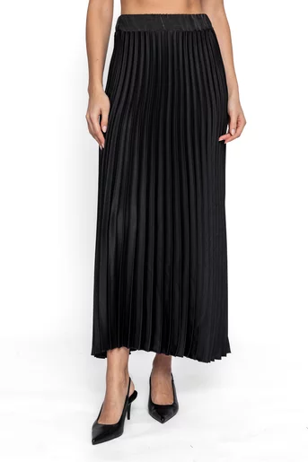 Fustă midi plisată neagră FKC60204