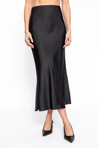 Fustă midi satinată pe bie neagră FKC60203