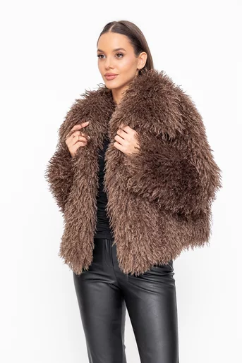 Jacheta blană maro JEF1006