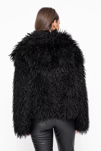 Jacheta blană neagră JEF1006