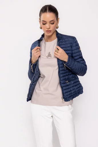 Jachetă intermediară cu volane bleumarin JFL60201