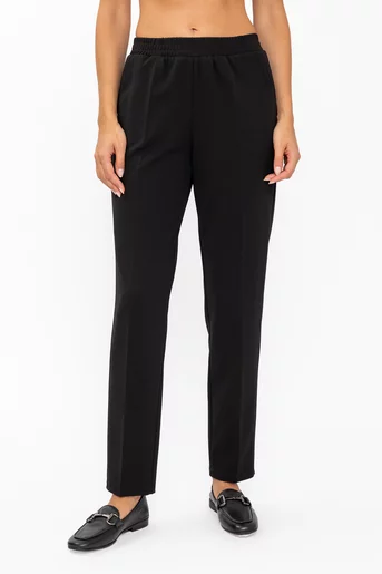 Pantaloni Caramel casual cu talia elastică negru P2620