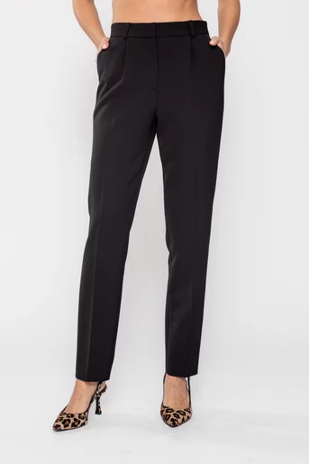 Pantaloni Caramel conic cu un pliu negru P2512