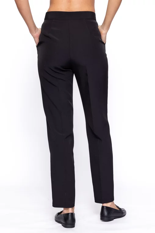 Pantaloni Caramel conici cu bandă decorativă negru P2608 thumbnail picture - 