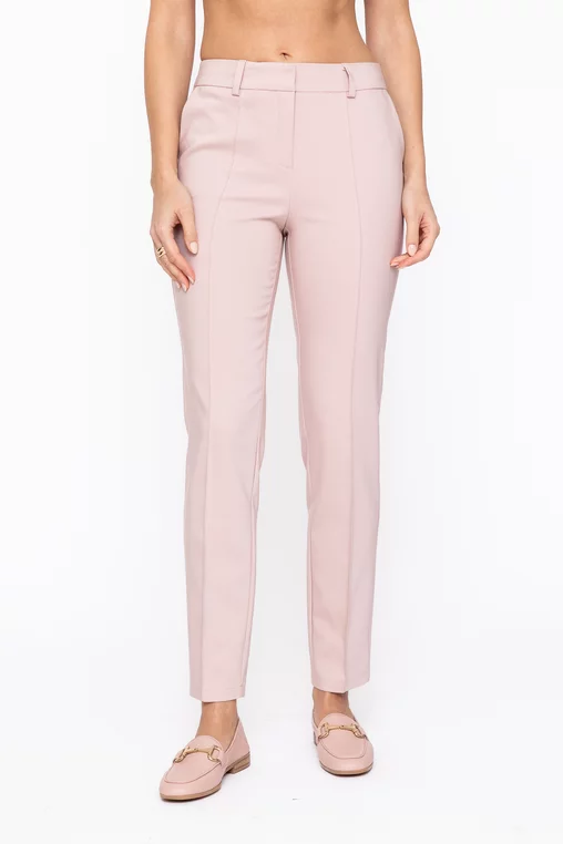 Pantaloni Caramel conici cu dungă cusută bej P2602 thumbnail picture - 