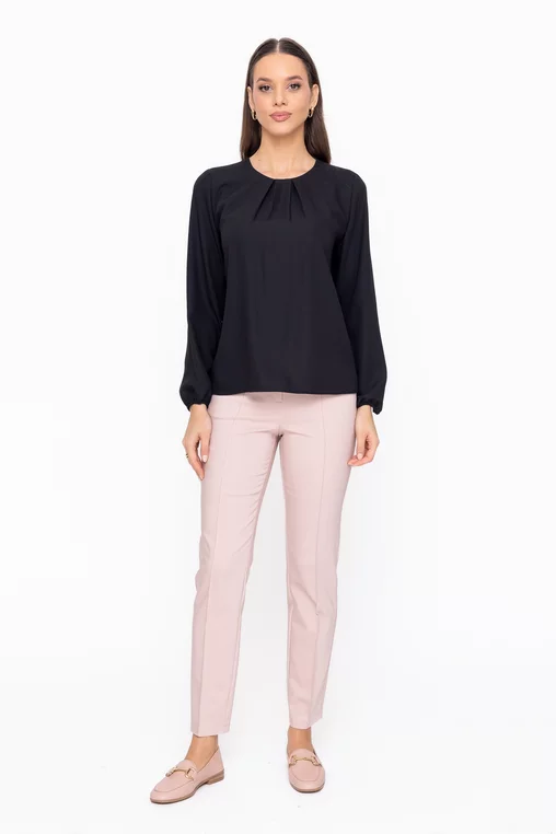 Pantaloni Caramel conici cu dungă cusută bej P2602 thumbnail picture - 