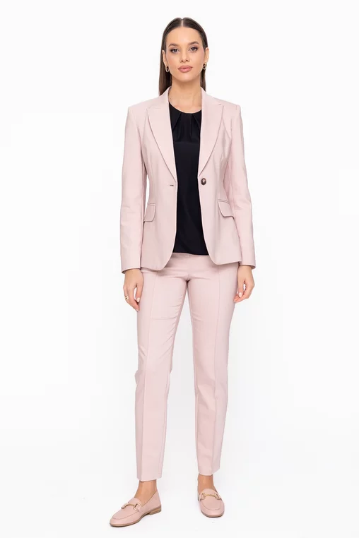 Pantaloni Caramel conici cu dungă cusută bej P2602 thumbnail picture - 