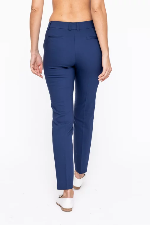 Pantaloni Caramel conici cu dungă cusută bleumarin P2602 thumbnail picture - 