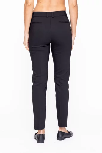 Pantaloni Caramel conici cu dungă cusută negri P2617
