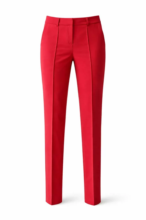 Pantaloni Caramel conici cu dungă cusută roșu P2602 thumbnail picture - 
