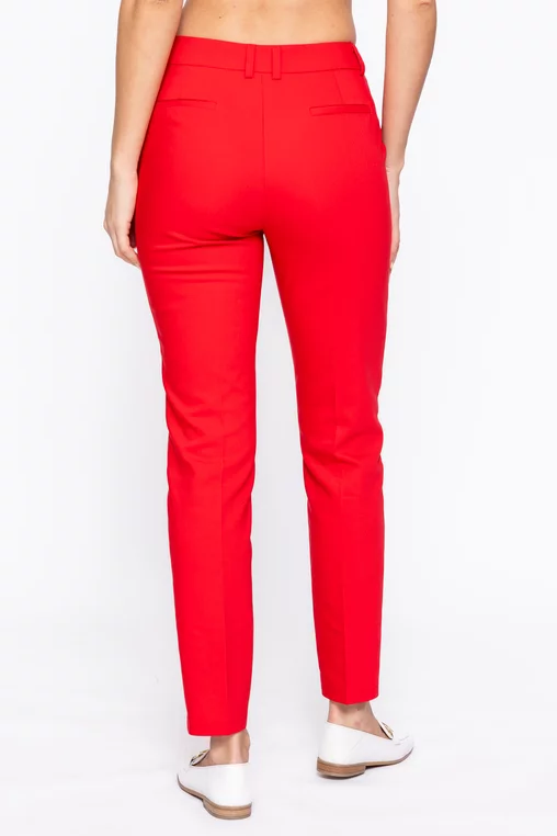 Pantaloni Caramel conici cu dungă cusută roșu P2602 thumbnail picture - 