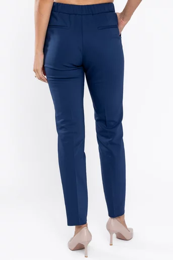Pantaloni Caramel cu elastic la spate bleumarin P2517