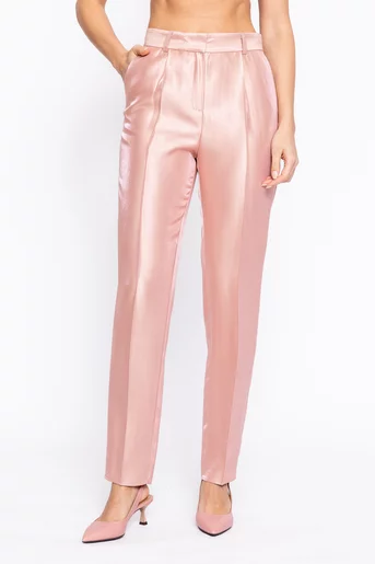 Pantaloni Caramel elegant conic cu un pliu P2609