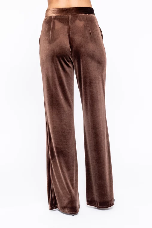 Pantaloni Caramel eleganti din catifea maro P2521 thumbnail picture - 