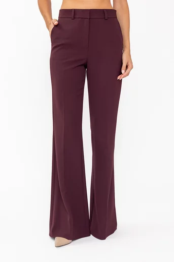 Pantaloni Caramel evazați burgundy P2618