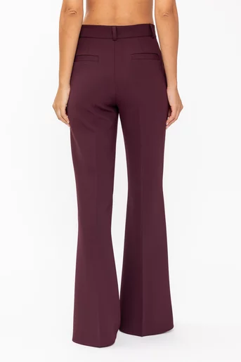 Pantaloni Caramel evazați burgundy P2618