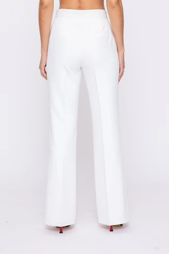 Pantaloni Caramel evazați cu un pliu stofă Mega ivory P2601