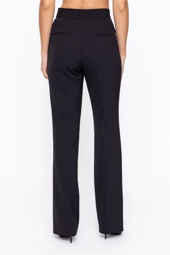 Pantaloni Caramel evazați cu un pliu stofă Mega negri P2601