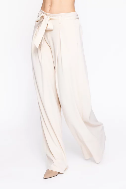 Pantaloni Caramel lejeri cu cordon crem P2615 thumbnail picture - 