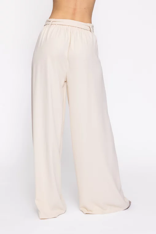 Pantaloni Caramel lejeri cu cordon crem P2615 thumbnail picture - 