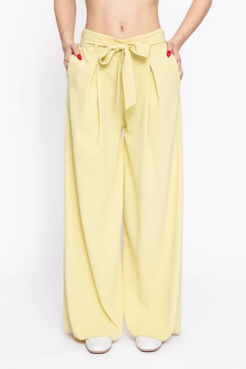 Pantaloni Caramel lejeri cu cordon lime P2615 thumbnail picture - 