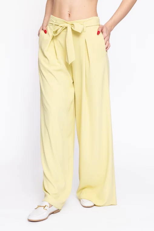 Pantaloni Caramel lejeri cu cordon lime P2615 thumbnail picture - 