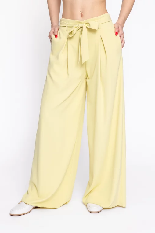 Pantaloni Caramel lejeri cu cordon lime P2615 thumbnail picture - 