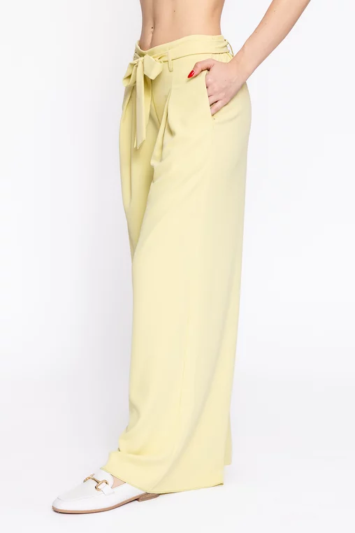 Pantaloni Caramel lejeri cu cordon lime P2615 thumbnail picture - 