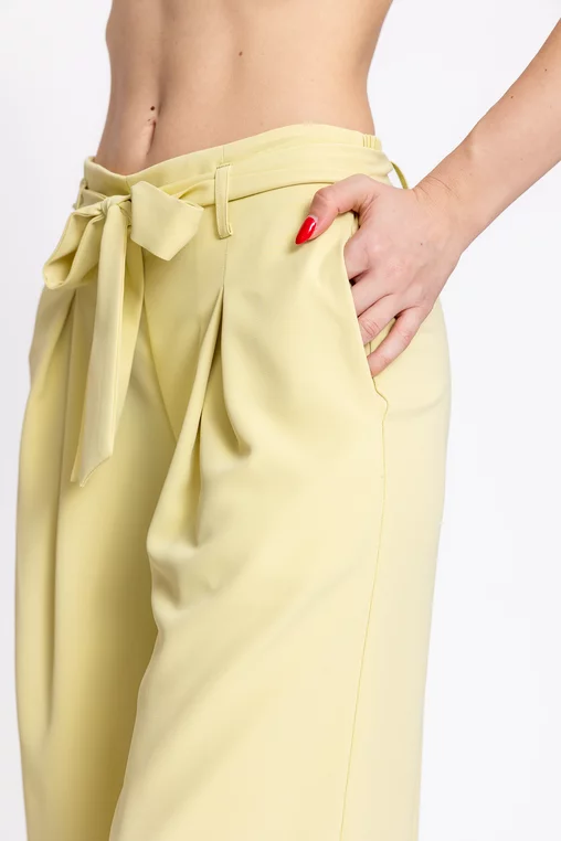 Pantaloni Caramel lejeri cu cordon lime P2615 thumbnail picture - 