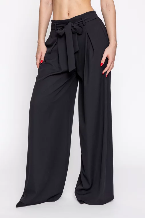 Pantaloni Caramel lejeri cu cordon negri P2615 thumbnail picture - 