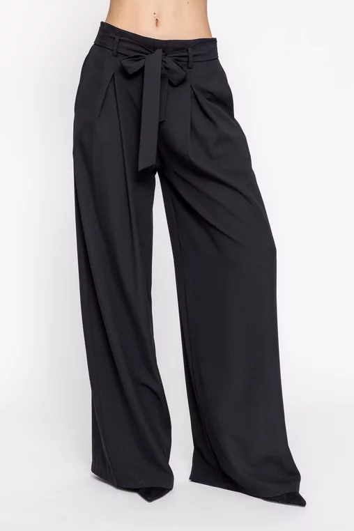 Pantaloni Caramel lejeri cu cordon negri P2615 thumbnail picture - 